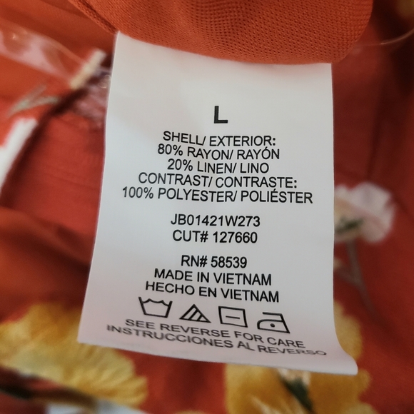 Speechless Dress Orange and Yellow Spaghetti Straps Floral Print Size Large NWT - Picture 11 of 15